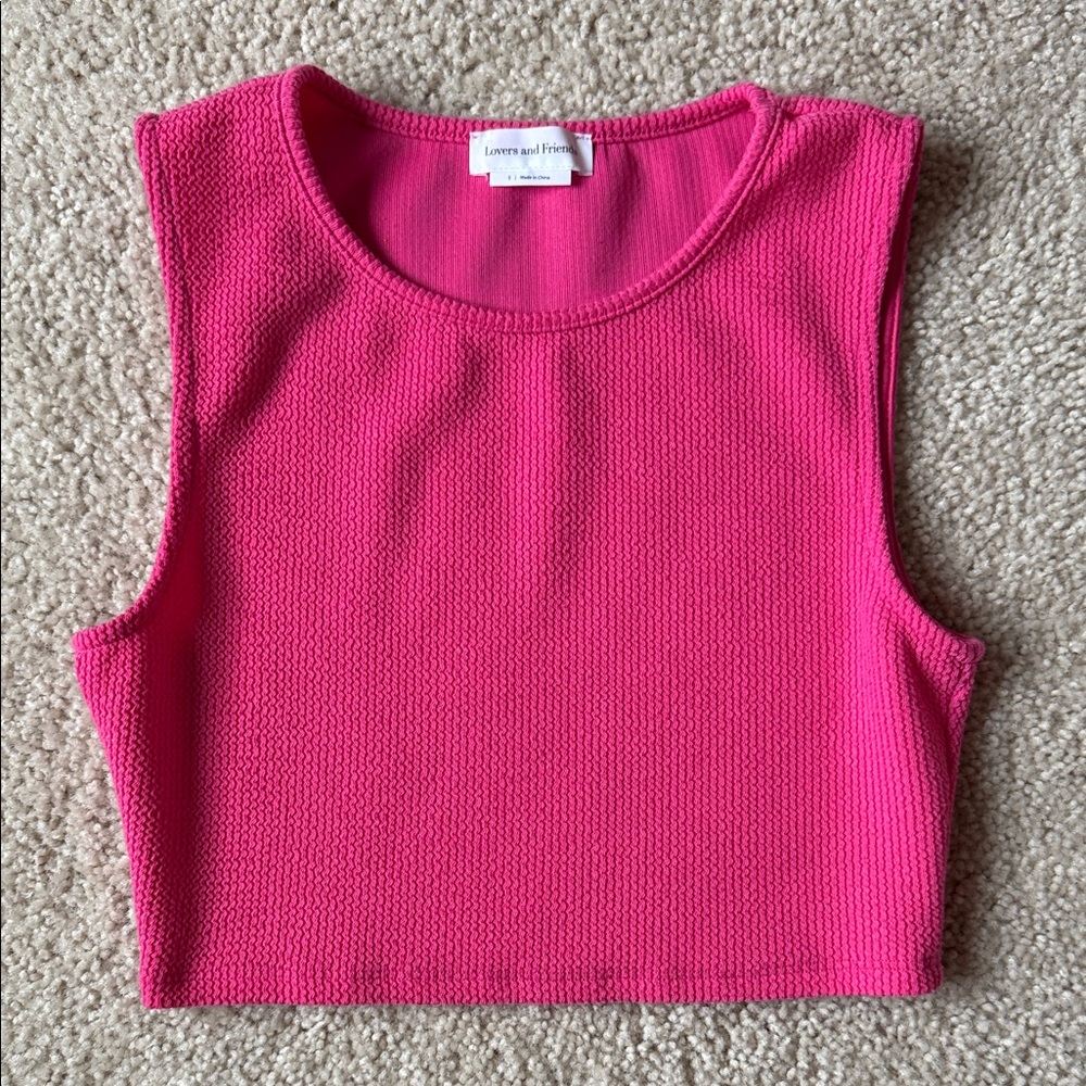 Lovers + Friends Pink Sleeveless Crop Top